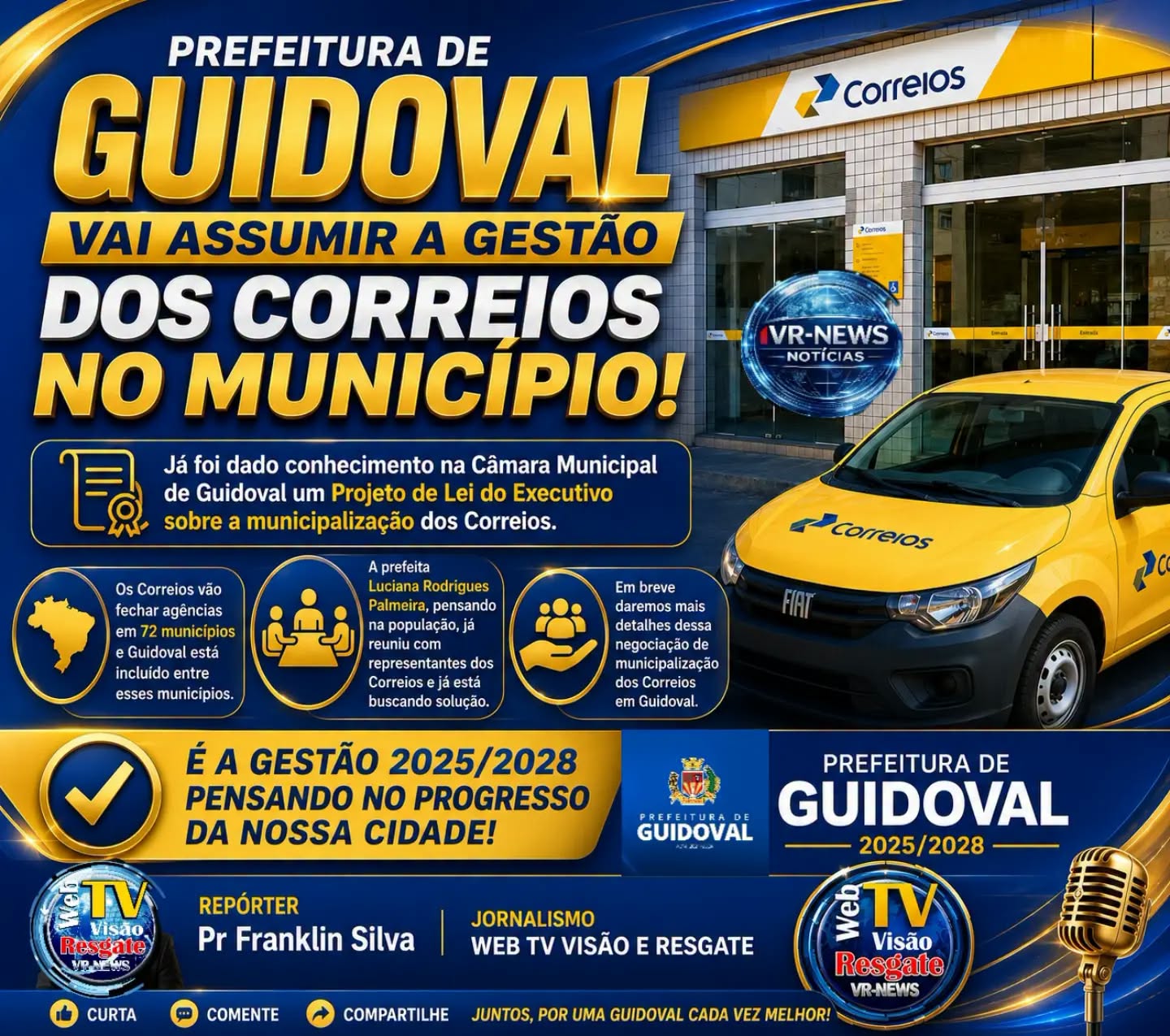 PREFEITURA DE GUIDOVAL BUSCA MUNICIPALIZAÇÃO DOS CORREIOS PARA GARANTIR CONTINUIDADE DOS SERVIÇOS À POPULAÇÃO.