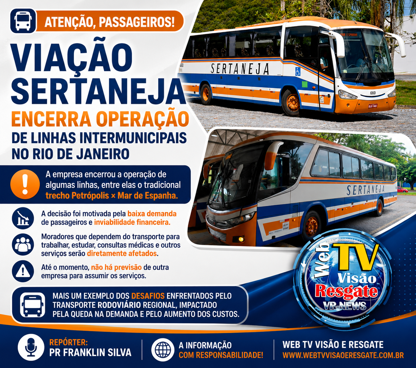 VIAÇÃO SERTANEJA ENCERRA OPERAÇÃO DE LINHAS INTERMUNICIPAIS E AFETA PASSAGEIROS DA REGIÃO.