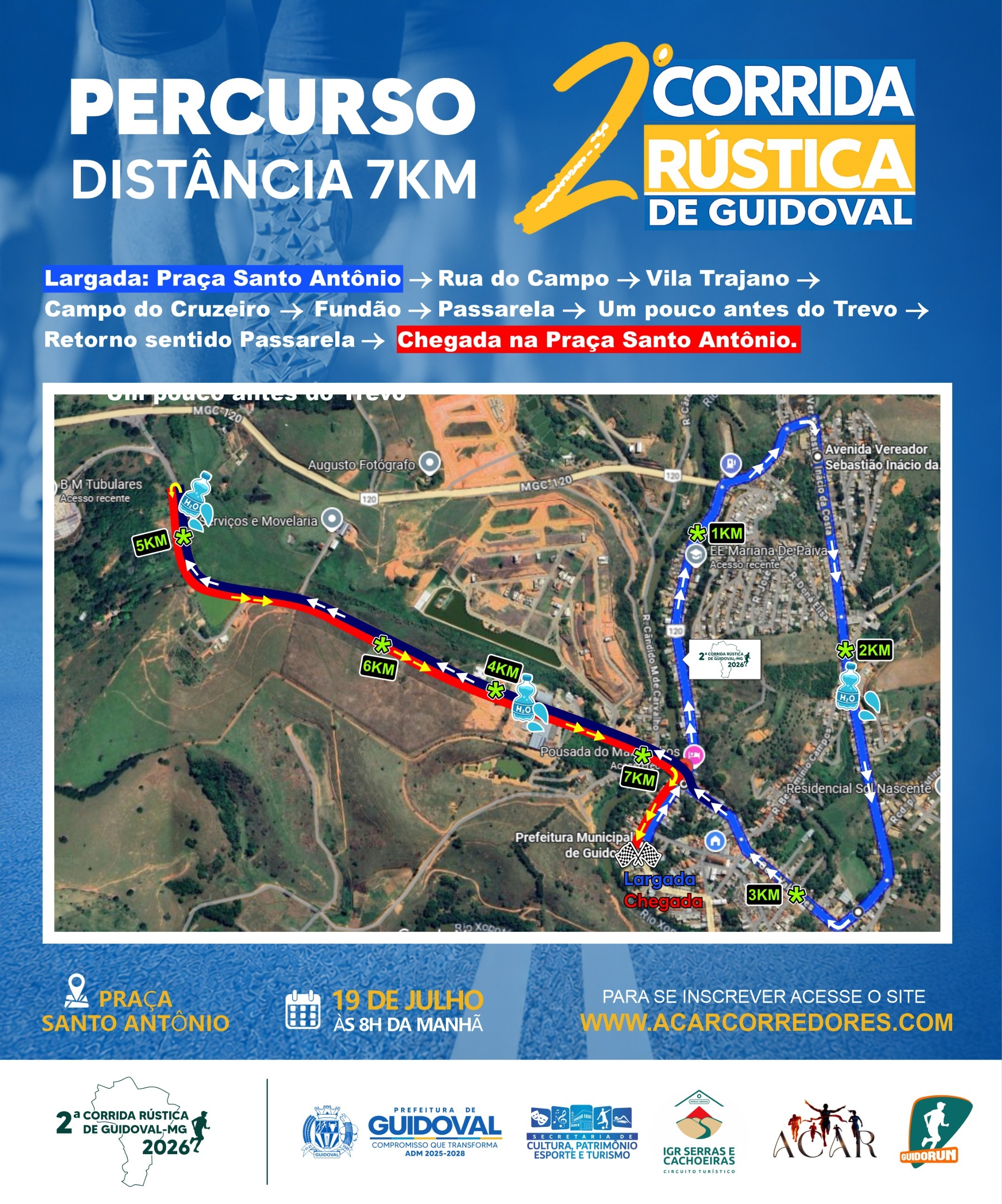 🏃‍♂️🛣️ Conheça o percurso da 2ª Corrida Rústica de Guidoval!